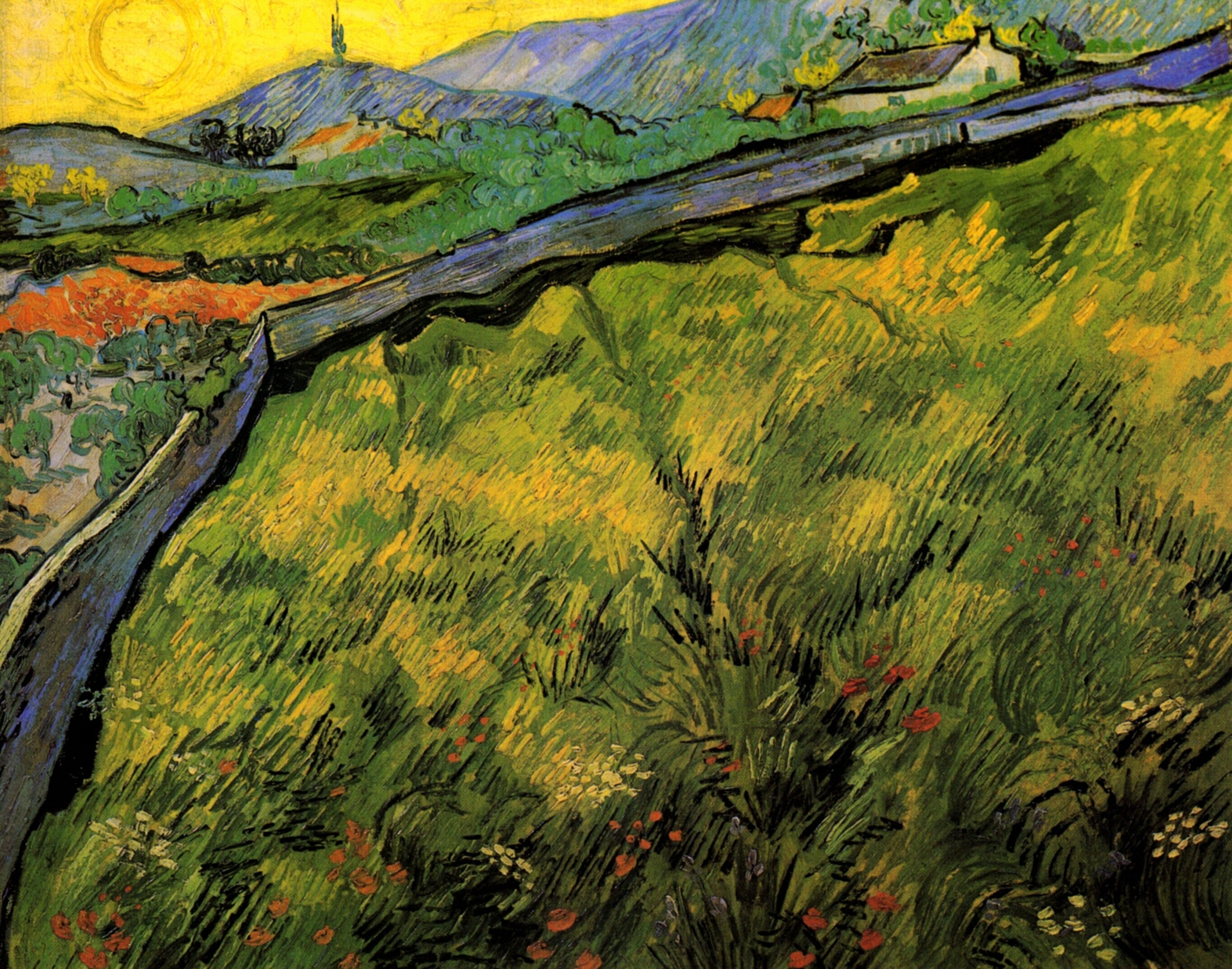 Field Of Spring Wheat At Sunrise, Vincent van Gogh, 1889