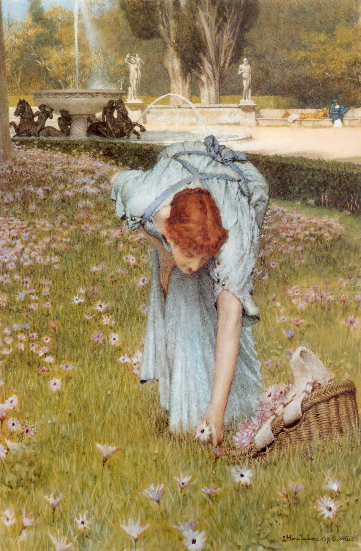 Flora Spring In The Gardens Of The Villa Borghese, Sir Lawrence Alma-Tadema, 1877