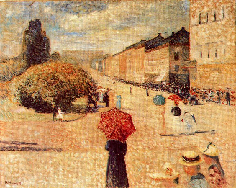 Spring Day On Karl Johan Street, Edvard Munch, 1890