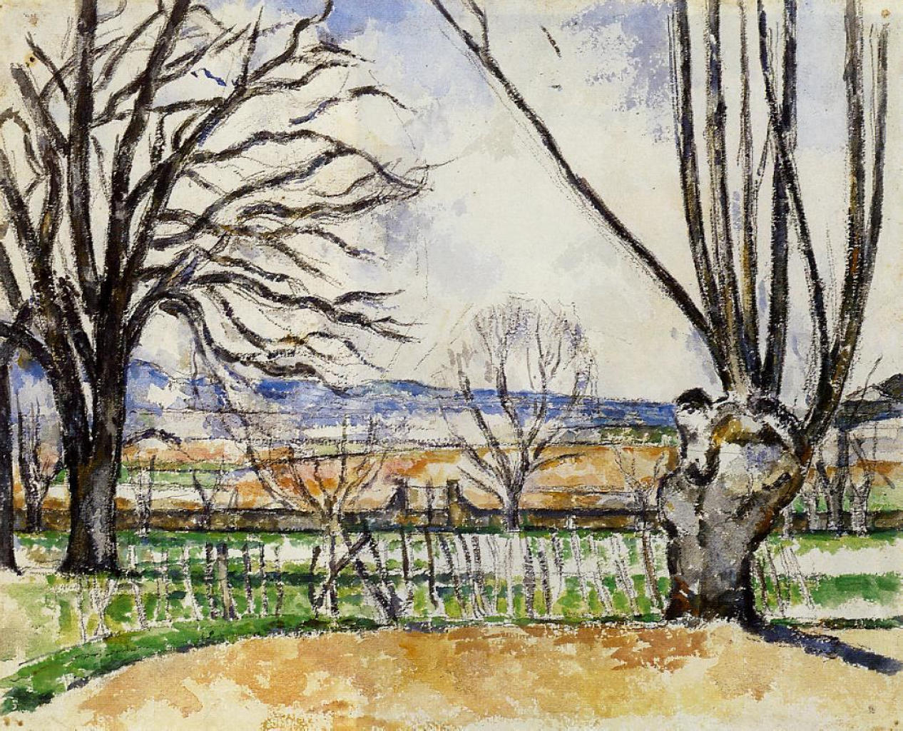 The Trees Of Jas De Bouffan In Spring, Paul Cezanne, 1880