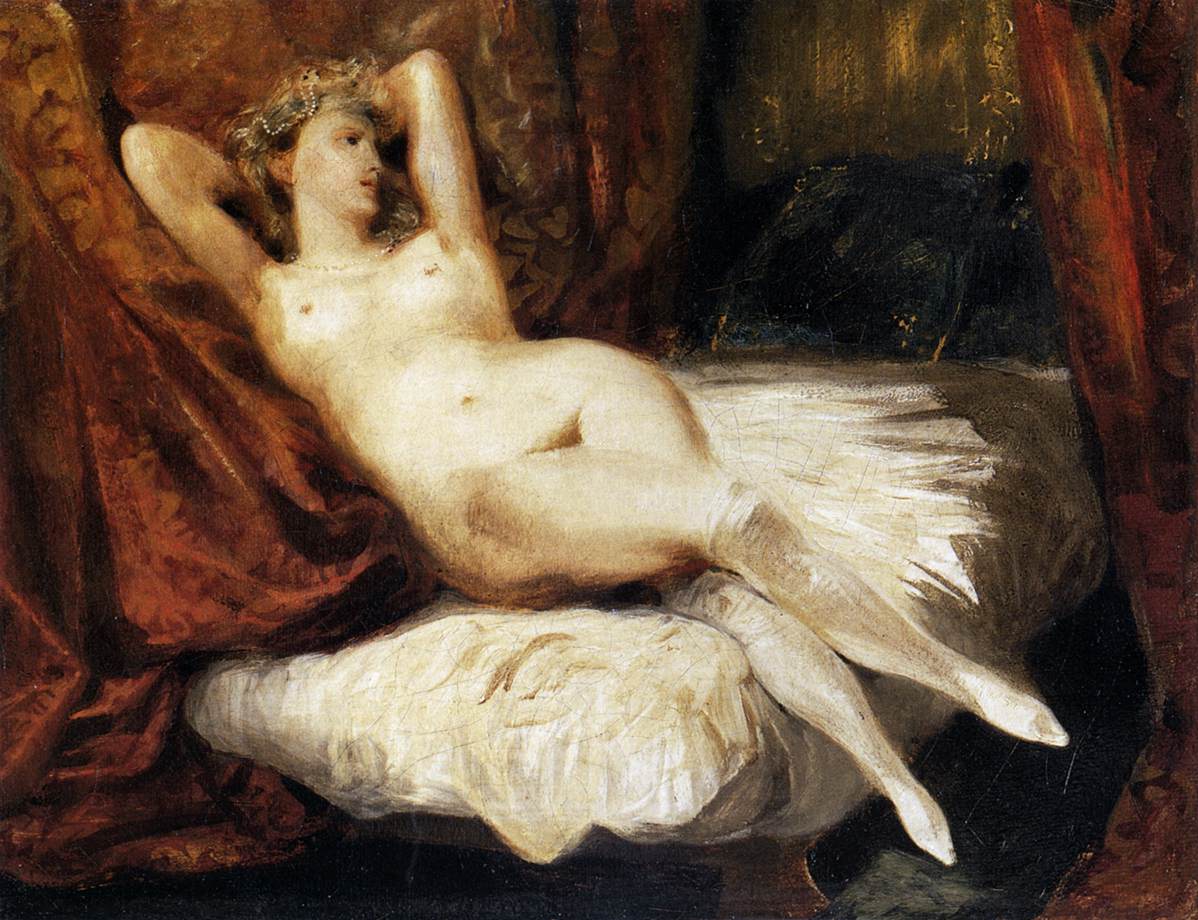 Female Nude Reclining on a Divan, Eugene Delacroix, 1825