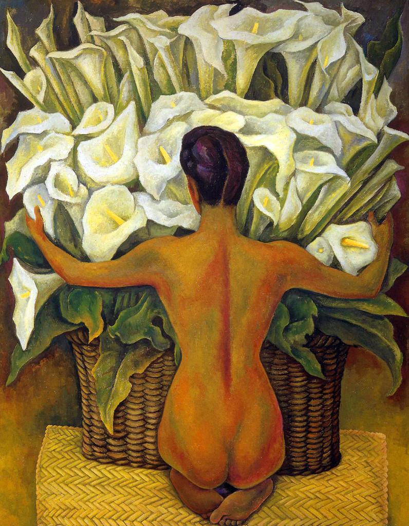 Nude with Calla Lilies, Diego Rivera, 1955