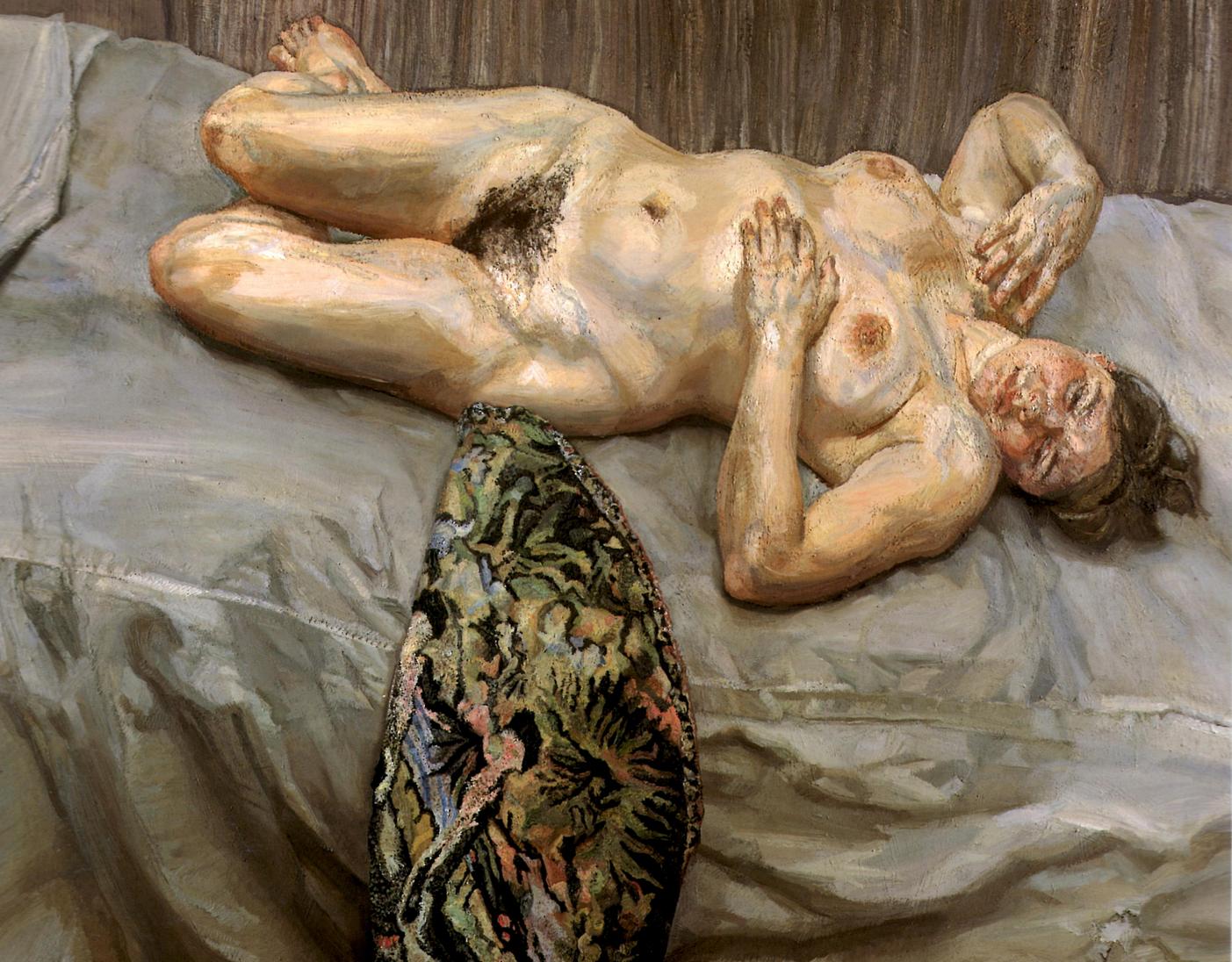 Portrait on a Grey Cover, Lucian Freud, 1996