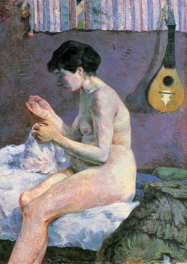 Suzanne Sewing - Study of a Nude, Paul Gauguin, 1880