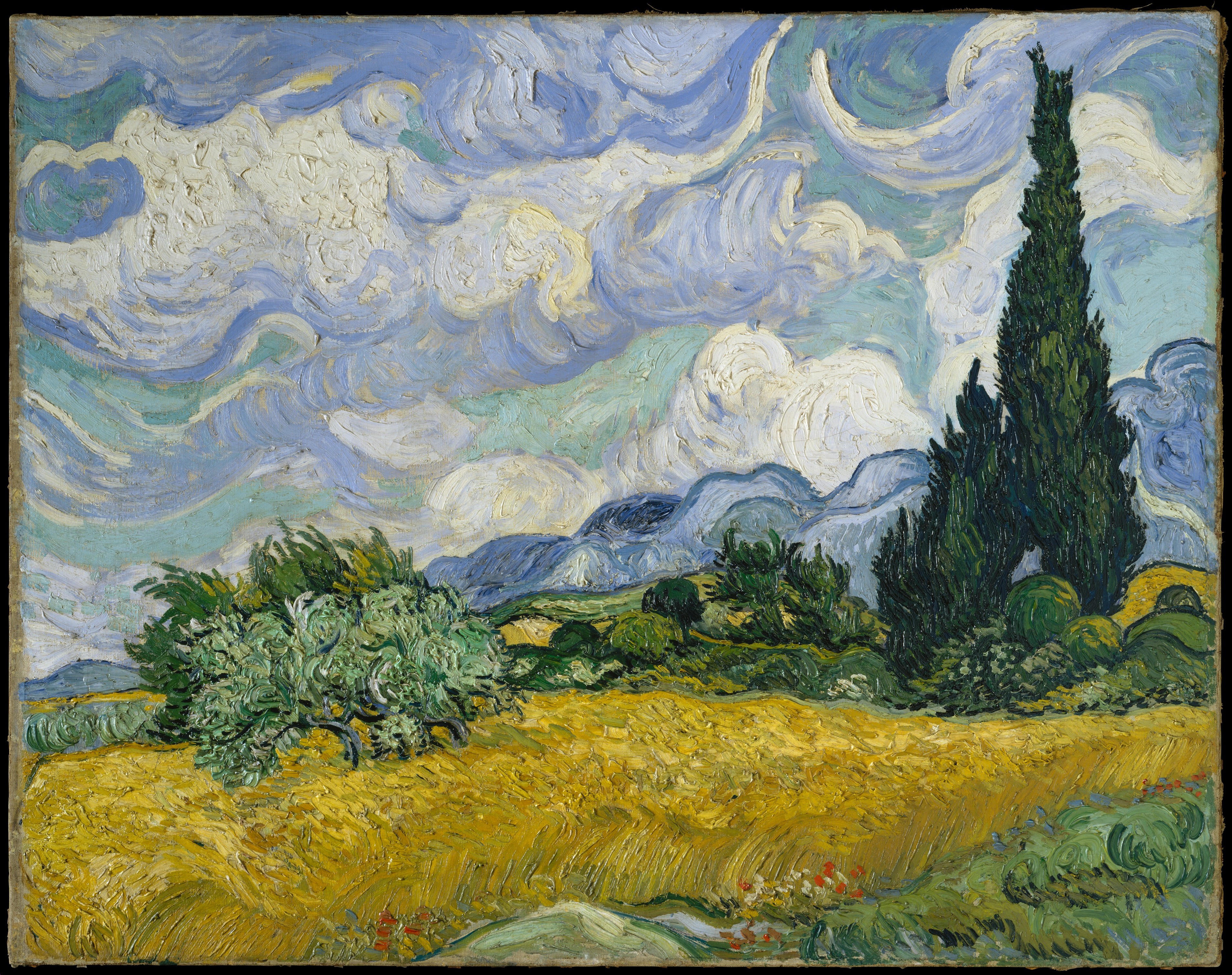 Wheat Field with Cypresses, Vincent van Gogh (Dutch, Zundert 1853–1890 Auvers-sur-Oise)