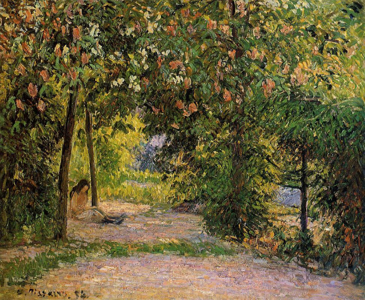 The Garden In Spring, Eragny, Camille Pissarro, 1894