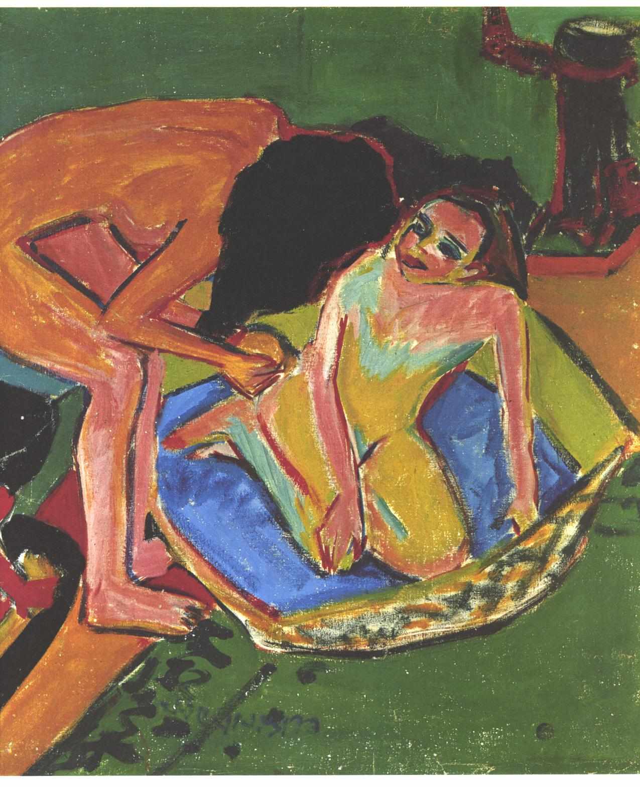 Marcella and Fränzi in the Atelier, Ernst Ludwig Kirchner