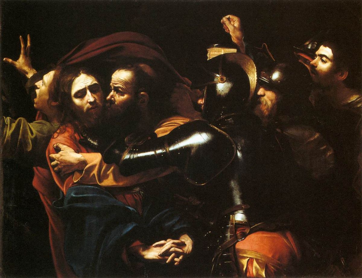 The Taking Of Christ (oil On Canvas) By Michelangelo Caravaggio (1571-1610