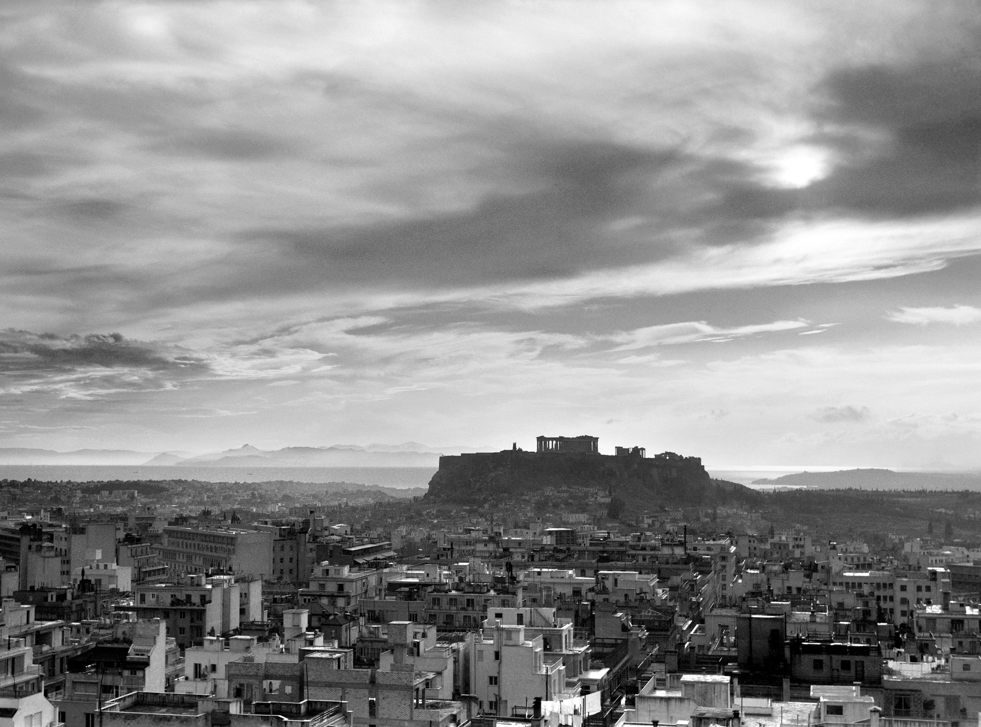 Ιωάννης Λάμπρος, Πανοραμική άποψη της Αθήνας με την Ακρόπολη στο βάθος, 1960
