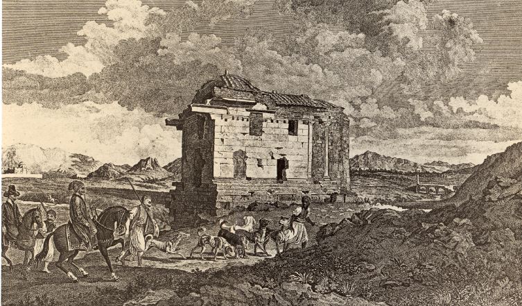 Η Παναγιά στην Πέτρα, ο αρχαίος ναός της Αγροτέρας Αρτέμιδος γύρω στα 1750.
