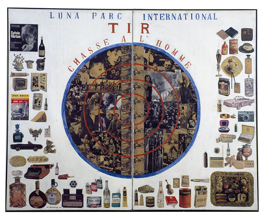 Χρύσα Ρωμανού Απο την σειρά Luna Park International, 1965 Kολάζ σε μουσαμά, 131 Χ 81 εκ Iδιωτική συλλογή